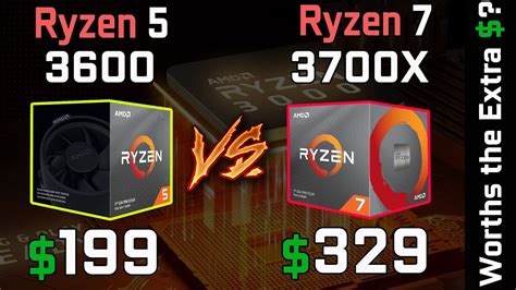 The 3700X is a 320 USD 8-core, 16-thread mid-range Ryzen 3000 series CPU. . Ryzen 7 3700x vs ryzen 5 3600